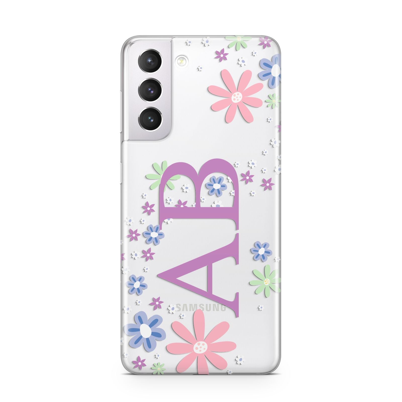 Personalised Floral Initials Samsung S21 Case