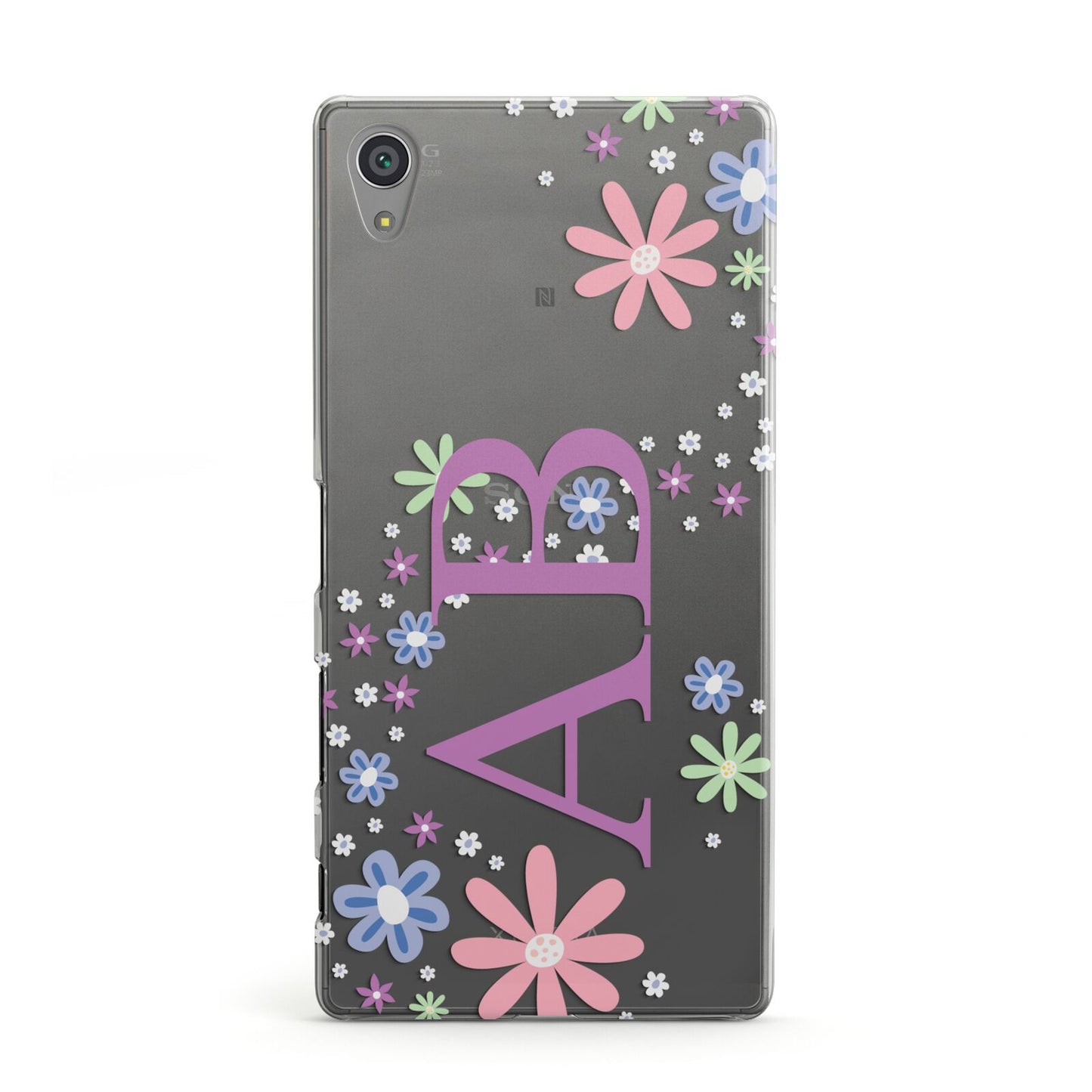 Personalised Floral Initials Sony Xperia Case