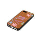 Personalised Floral Initials Tan Pebble Leather iPhone 5 Case Side Angle