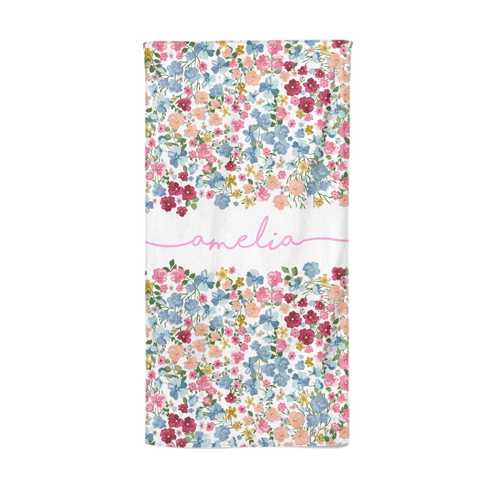 Personalised floral beach discount towel