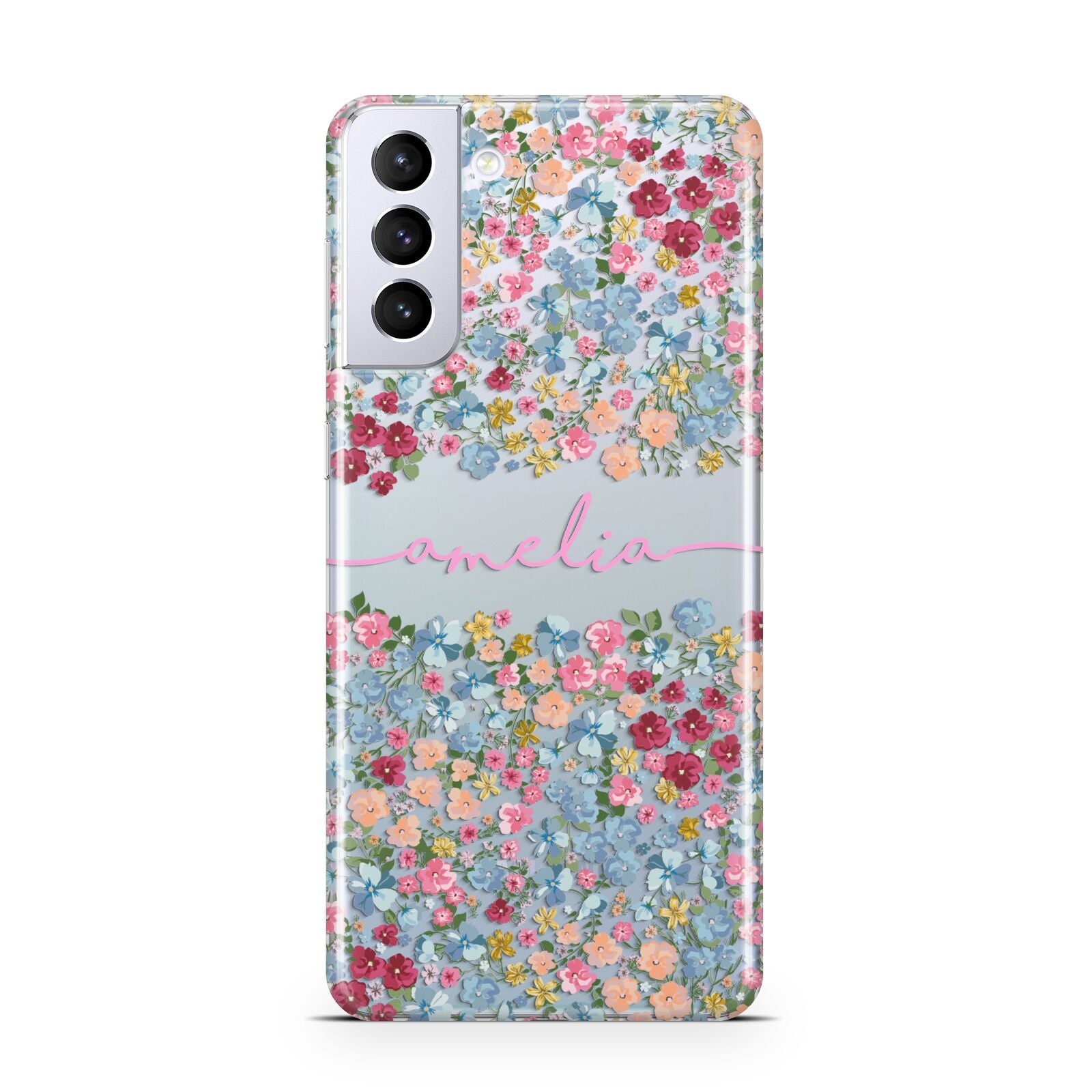 Personalised Floral Meadow Samsung S21 Plus Case