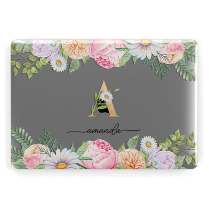 Personalised Floral Monogram Apple MacBook Case