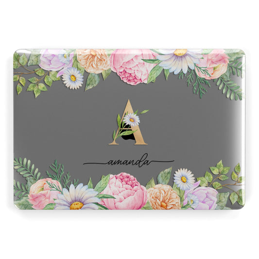 Personalised Floral Monogram Apple MacBook Case