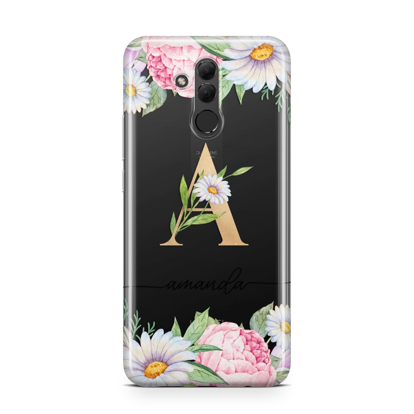 Personalised Floral Monogram Huawei Mate 20 Lite