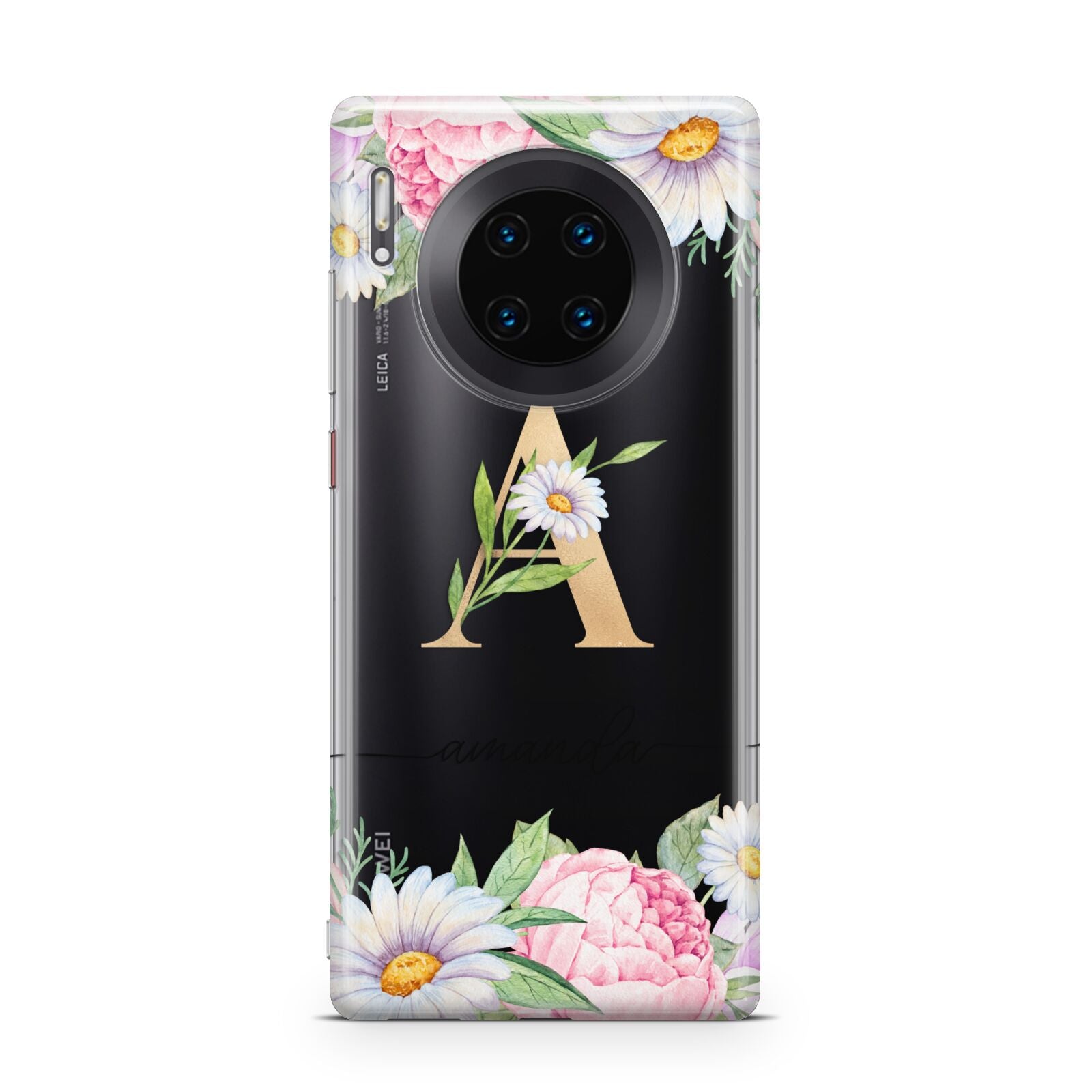 Personalised Floral Monogram Huawei Mate 30 Pro Phone Case