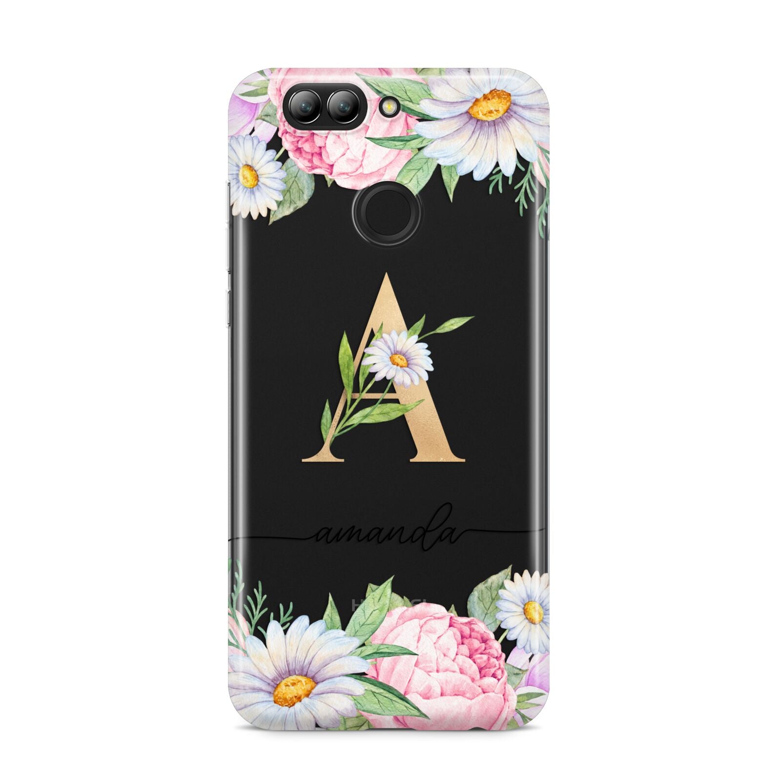 Personalised Floral Monogram Huawei Nova 2s Phone Case