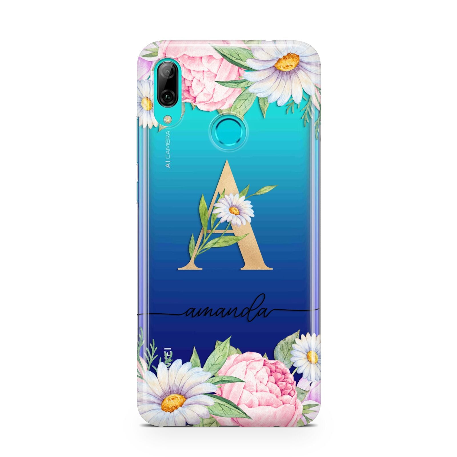 Personalised Floral Monogram Huawei P Smart 2019 Case