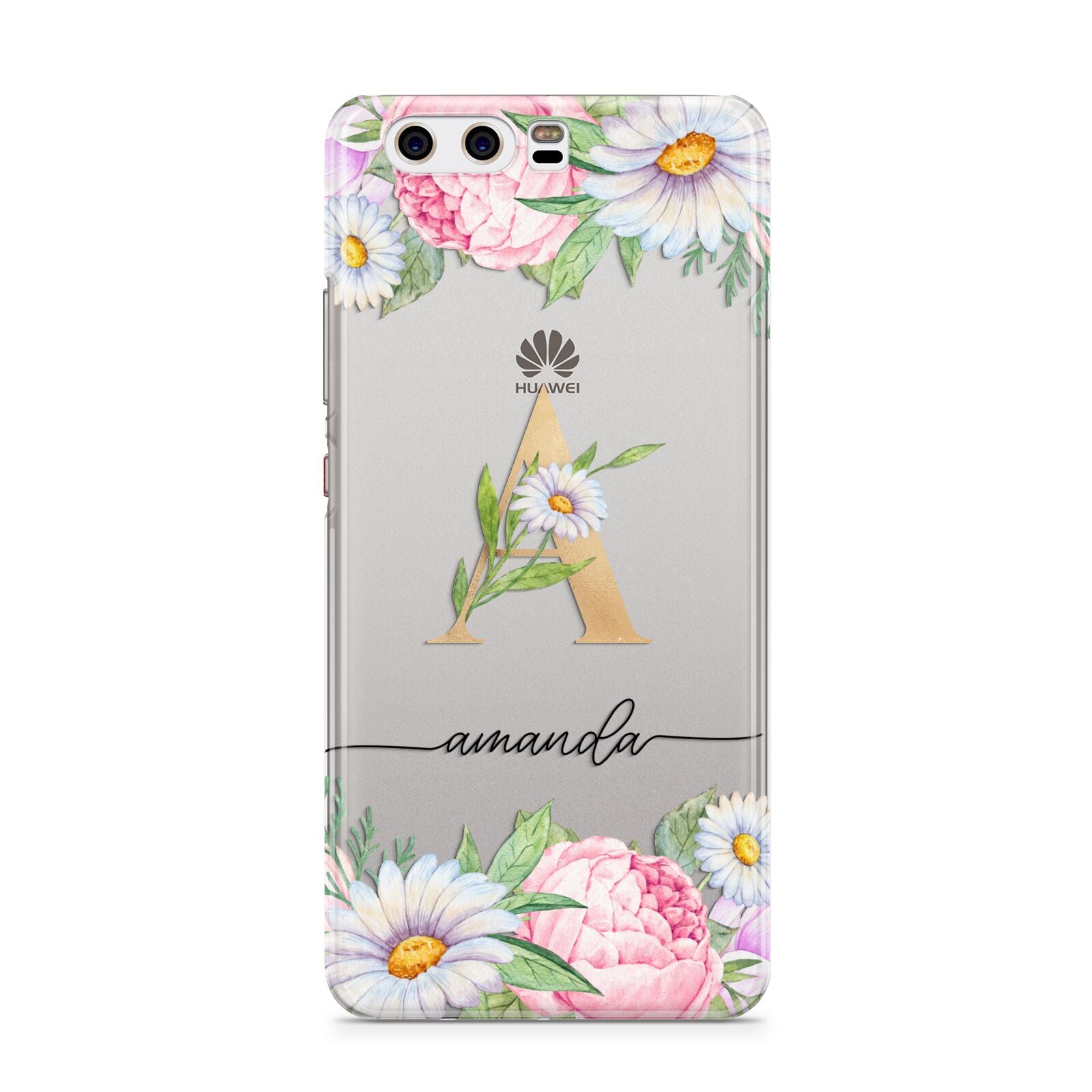 Personalised Floral Monogram Huawei P10 Phone Case