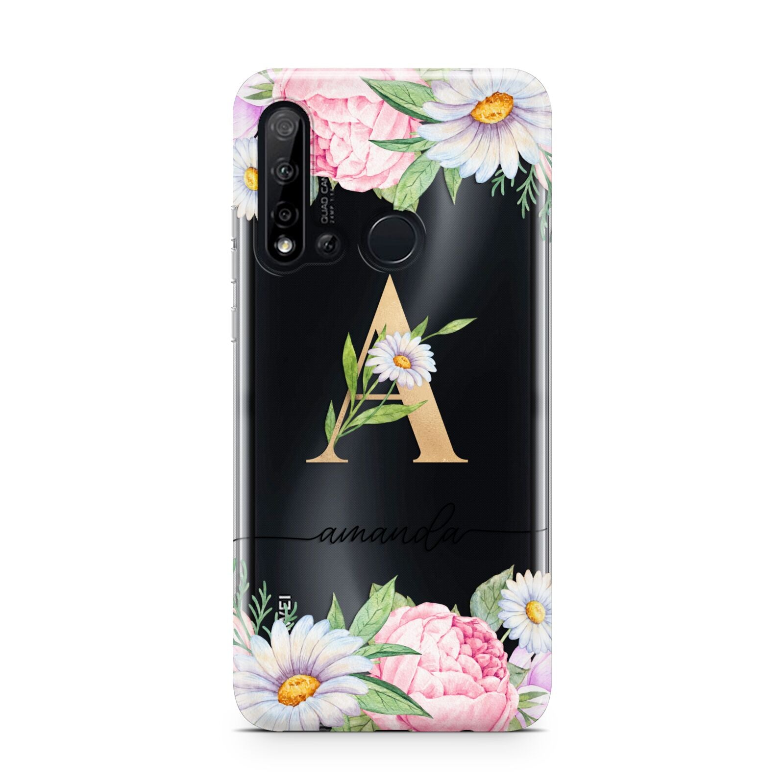 Personalised Floral Monogram Huawei P20 Lite 5G Phone Case