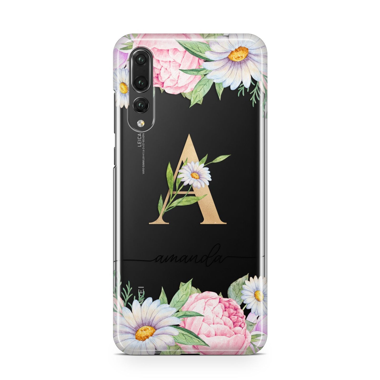 Personalised Floral Monogram Huawei P20 Pro Phone Case