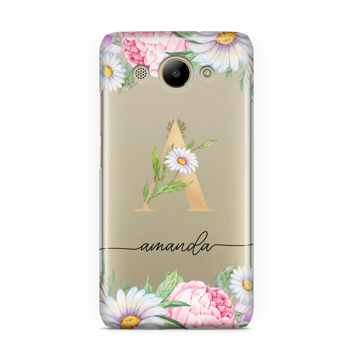 Personalised Floral Monogram Huawei Y3 2017