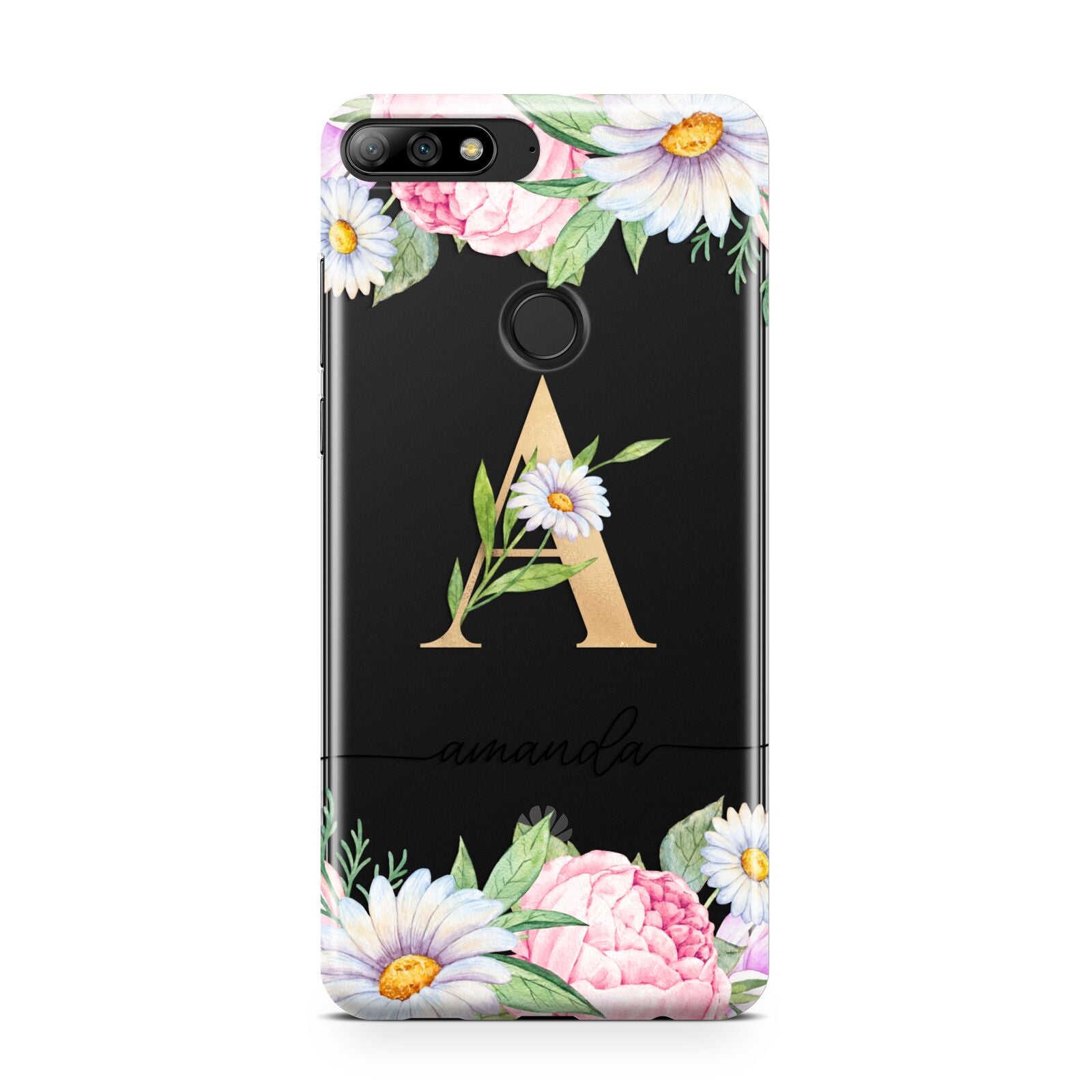 Personalised Floral Monogram Huawei Y7 2018