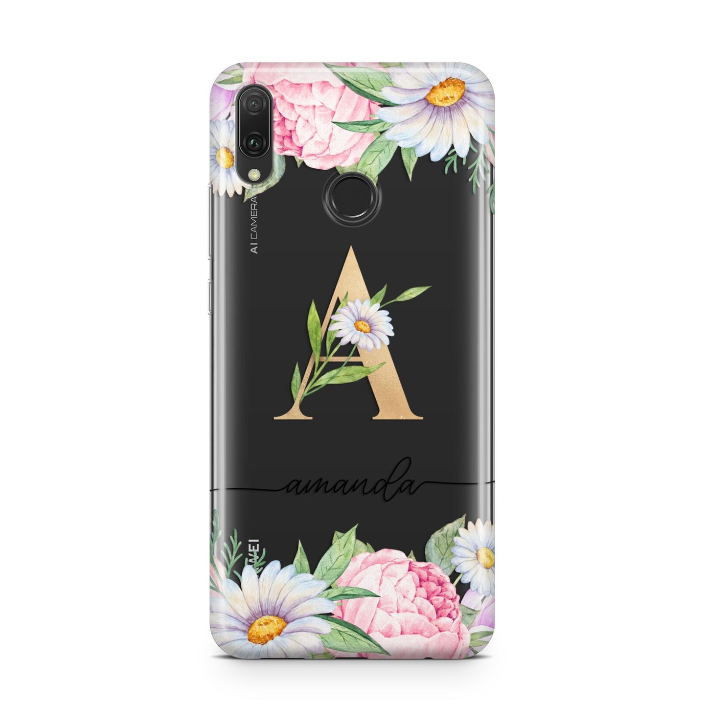 Personalised Floral Monogram Huawei Y9 2019