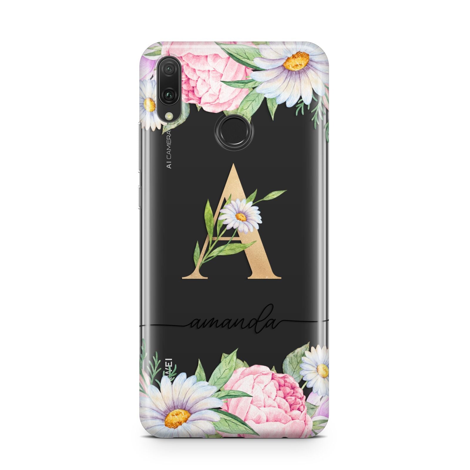 Personalised Floral Monogram Huawei Y9 2019