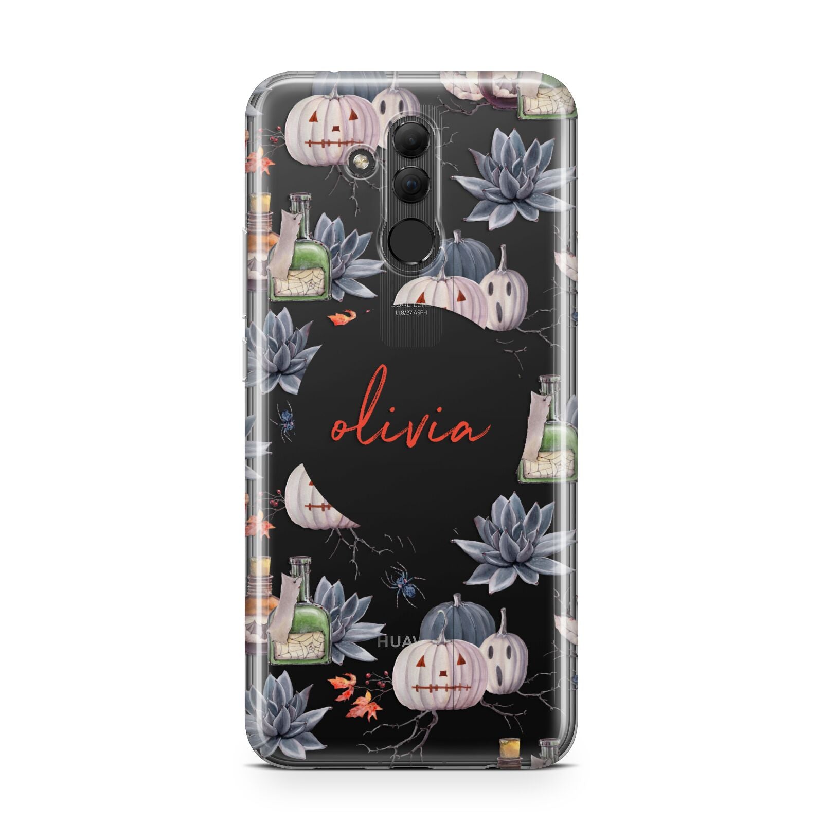 Personalised Floral Name Halloween Huawei Mate 20 Lite