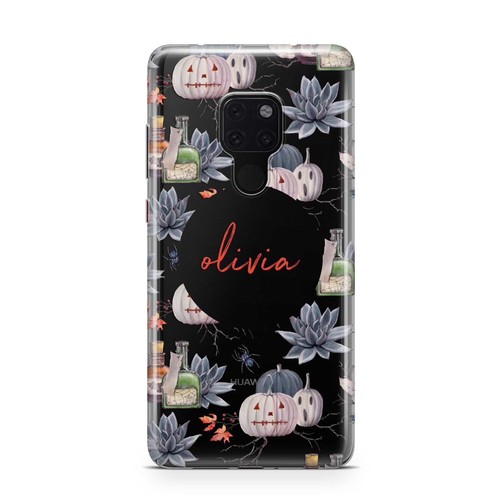 Personalised Floral Name Halloween Huawei Mate 20 Phone Case