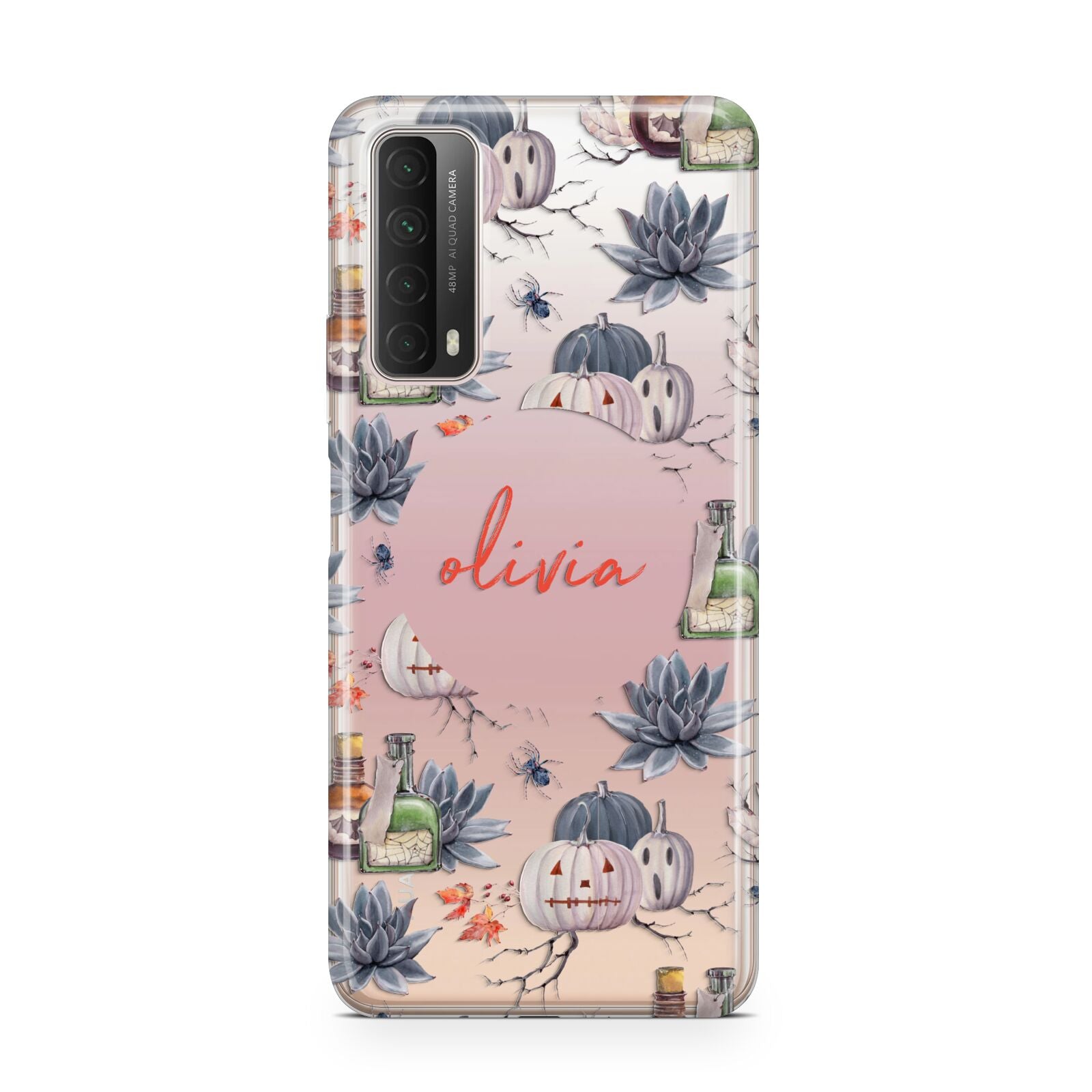 Personalised Floral Name Halloween Huawei P Smart 2021