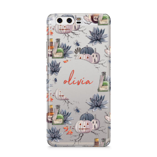 Personalised Floral Name Halloween Huawei P10 Phone Case