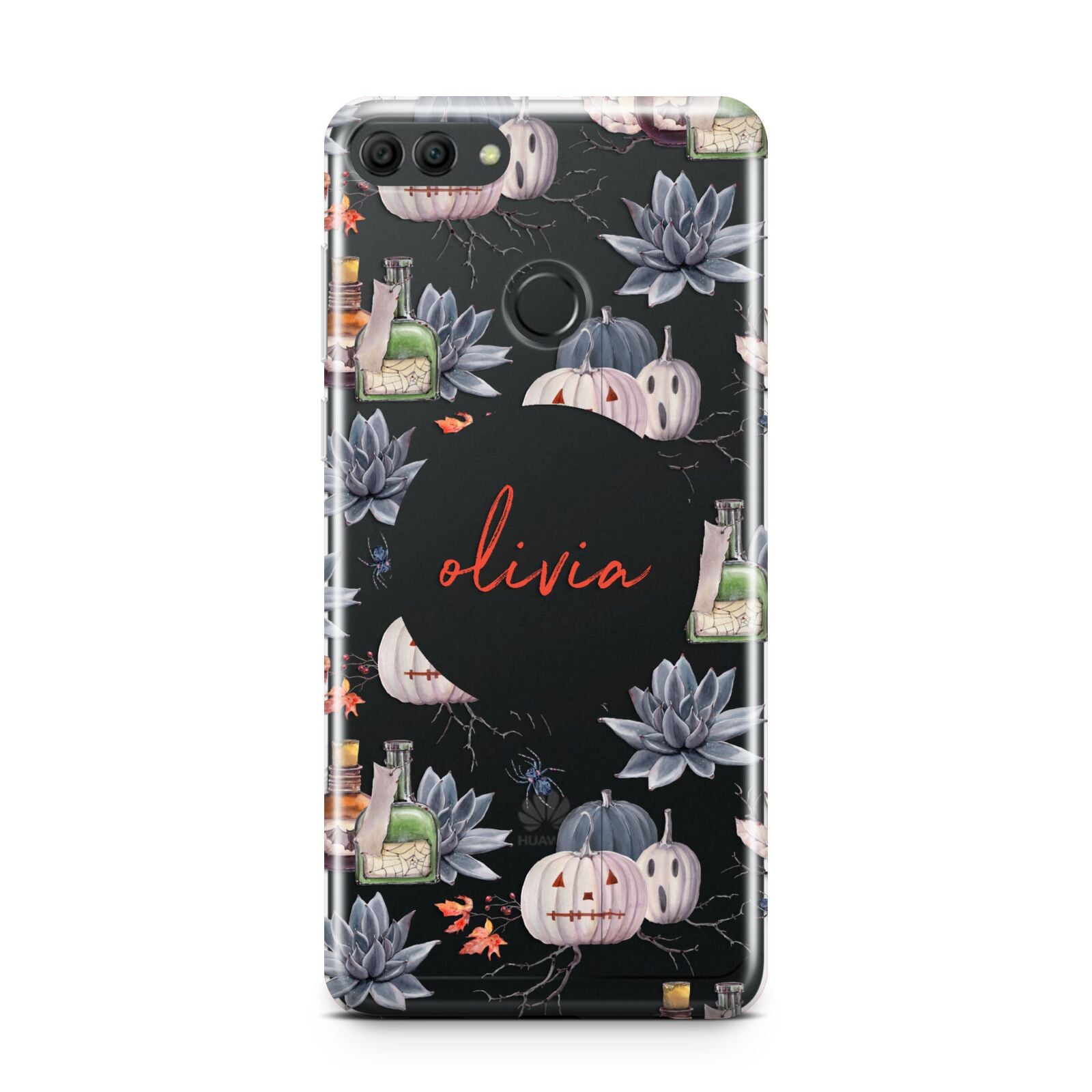 Personalised Floral Name Halloween Huawei Y9 2018