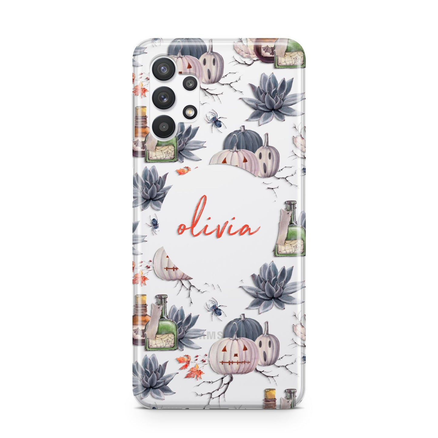 Personalised Floral Name Halloween Samsung A32 5G Case