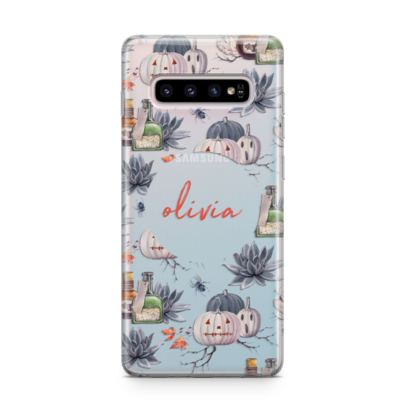 Personalised Floral Name Halloween Samsung Galaxy S10 Plus Case