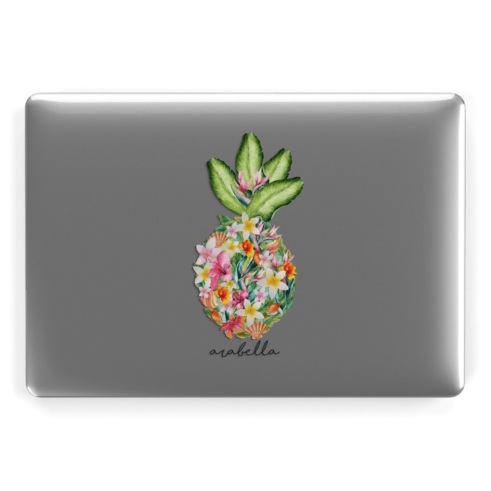 Personalised Floral Pineapple Apple MacBook Case