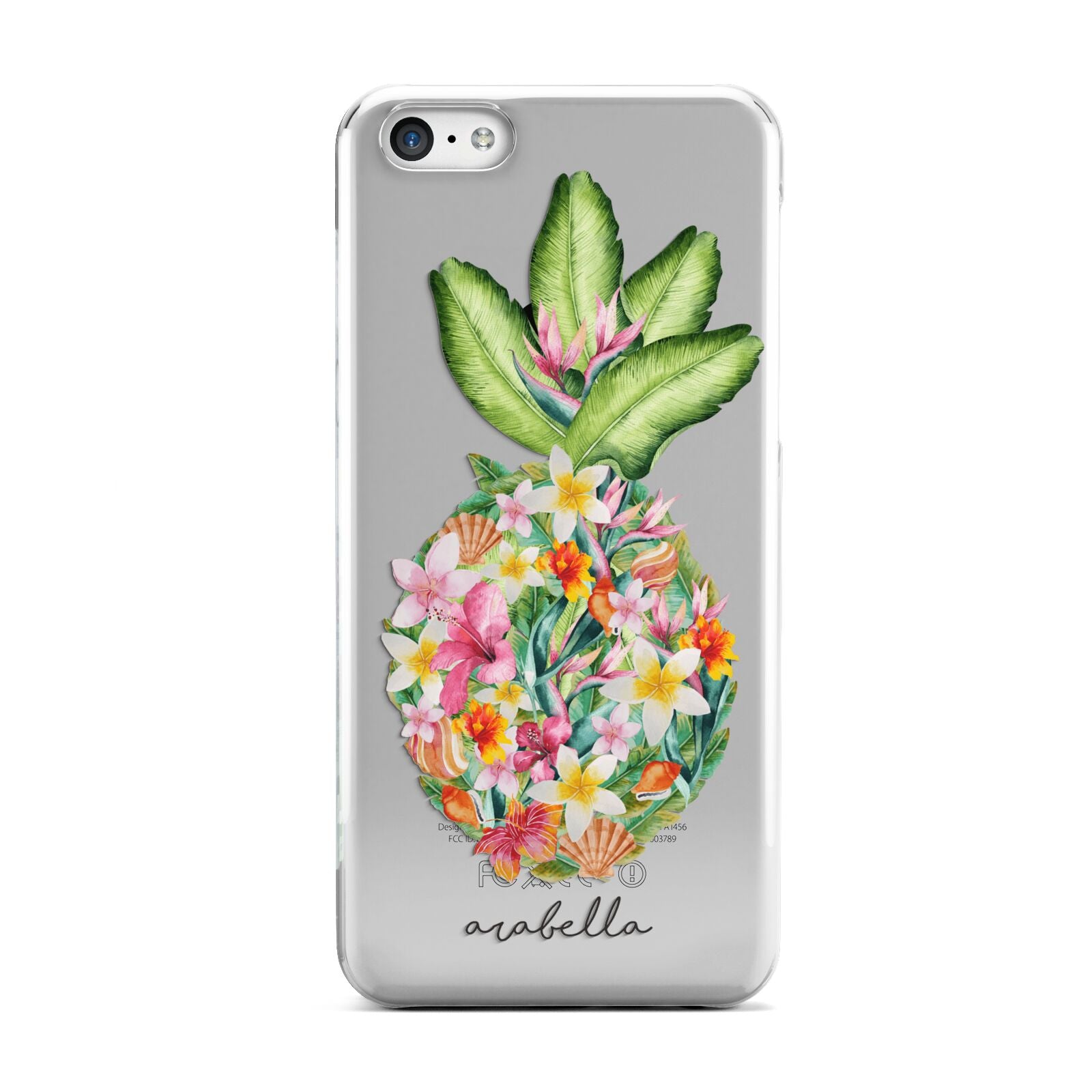 Personalised Floral Pineapple Apple iPhone 5c Case