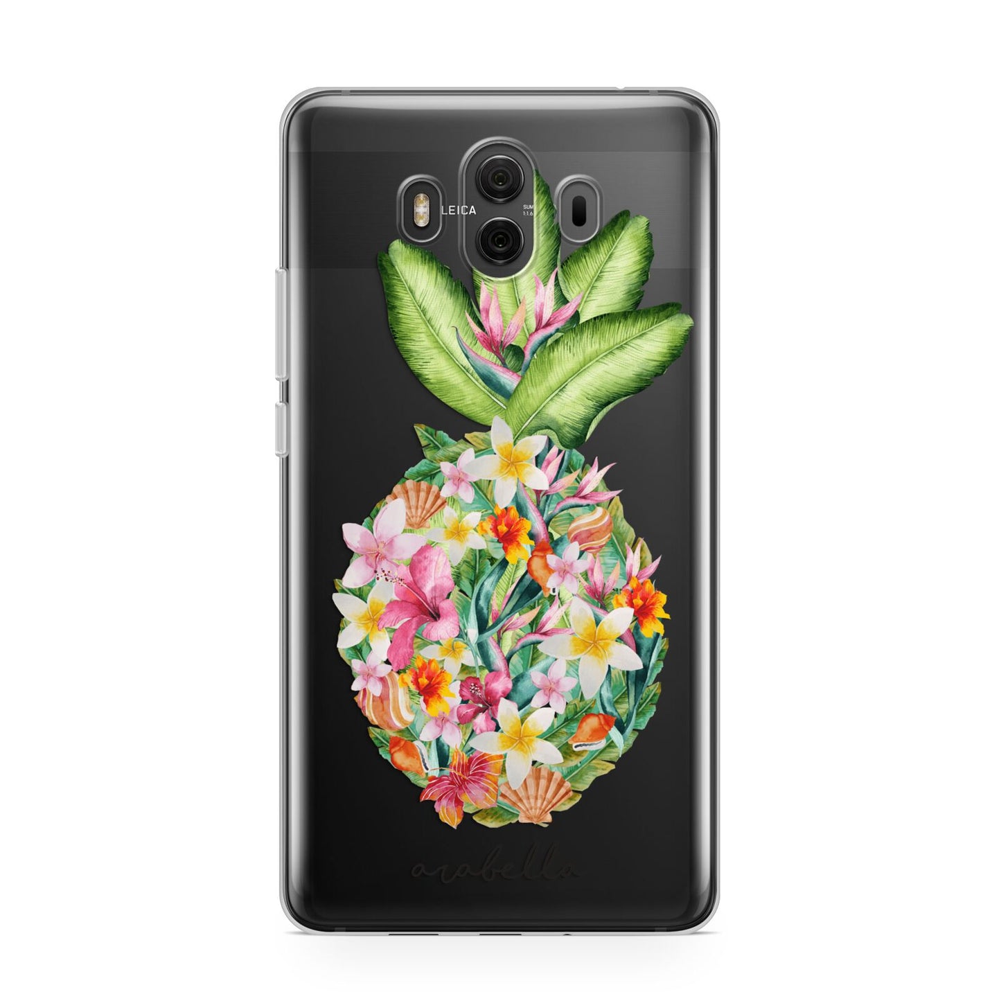 Personalised Floral Pineapple Huawei Mate 10 Protective Phone Case