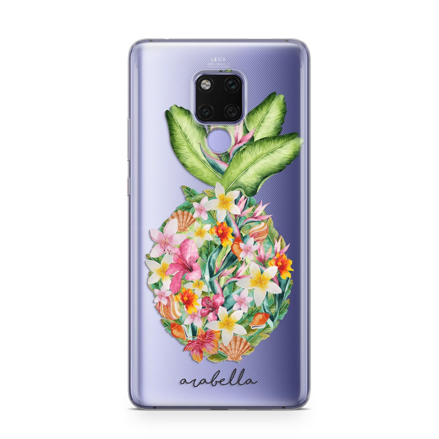 Personalised Floral Pineapple Huawei Mate 20X Phone Case