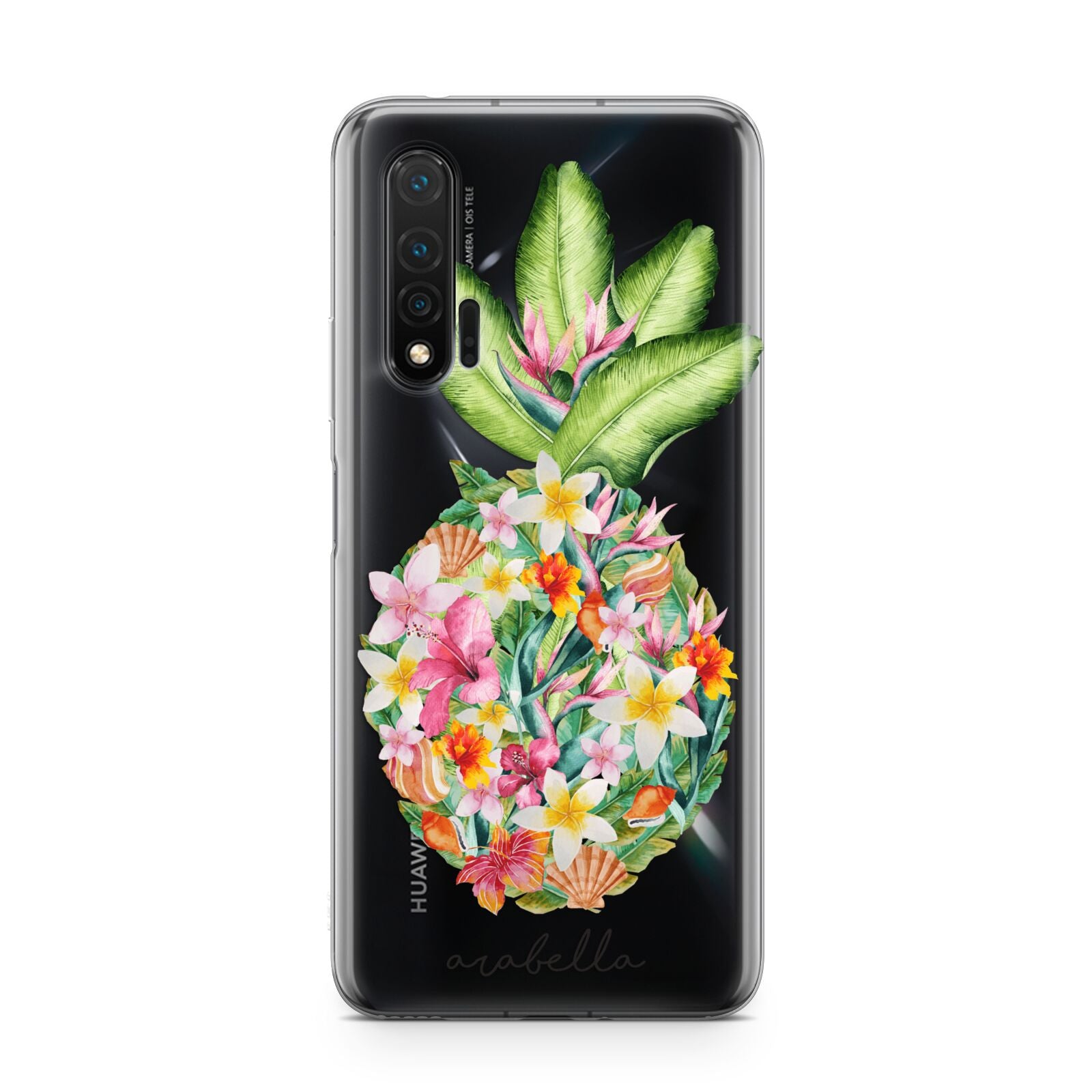 Personalised Floral Pineapple Huawei Nova 6 Phone Case