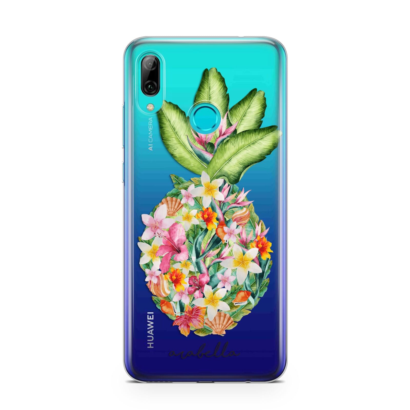 Personalised Floral Pineapple Huawei P Smart 2019 Case