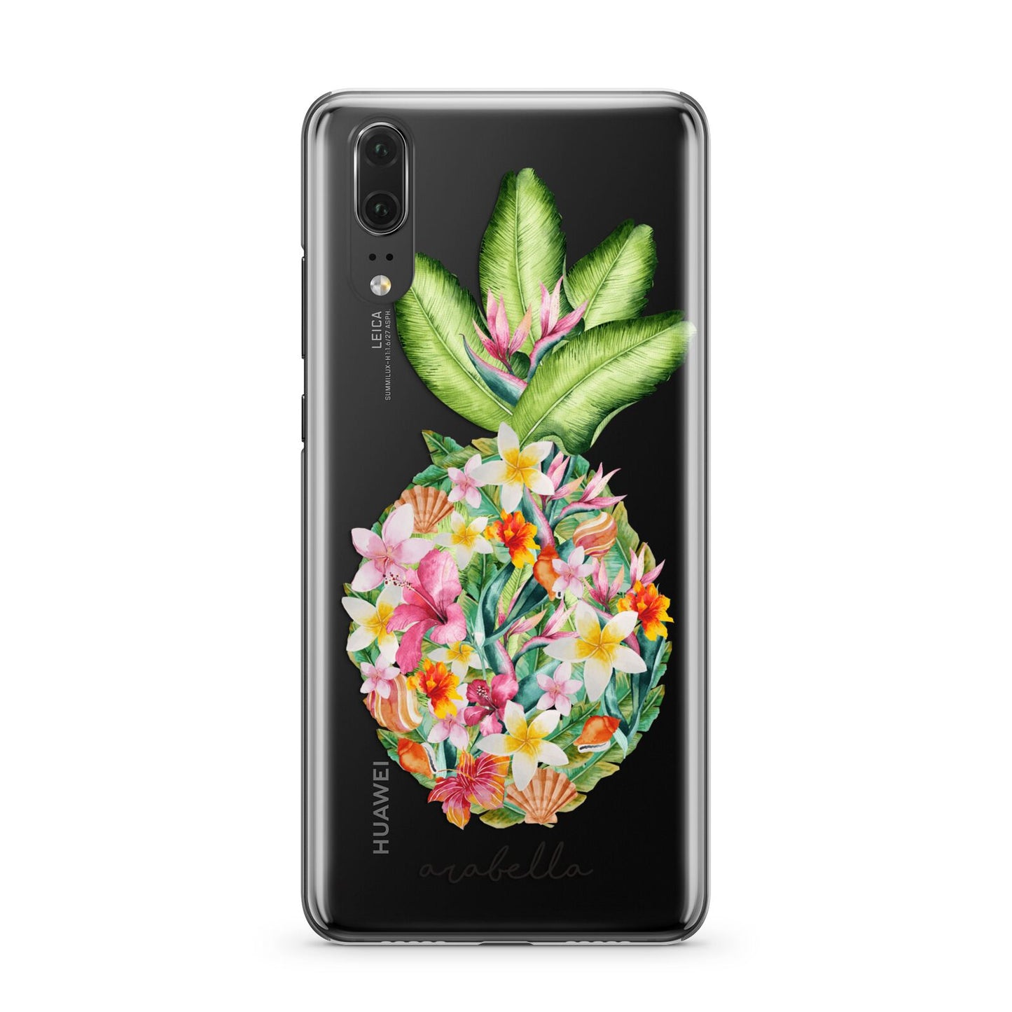 Personalised Floral Pineapple Huawei P20 Phone Case