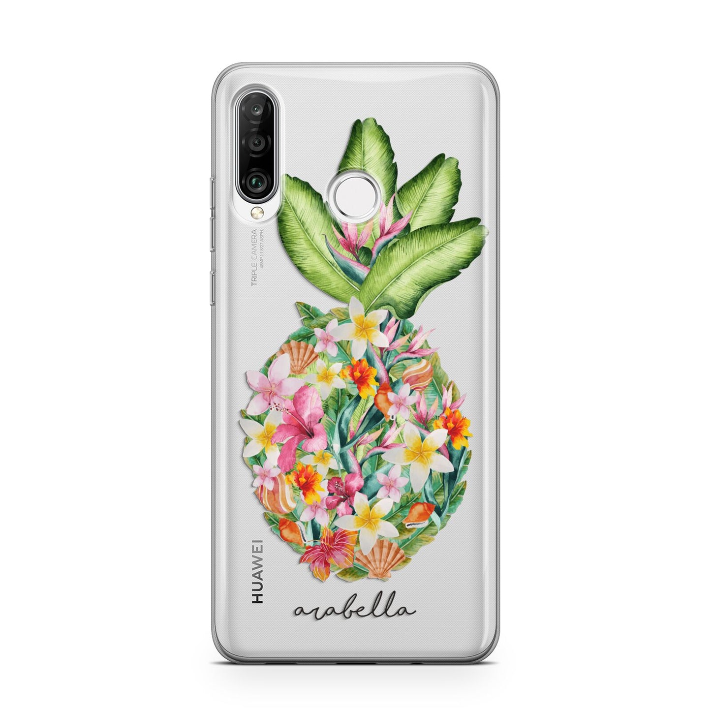 Personalised Floral Pineapple Huawei P30 Lite Phone Case