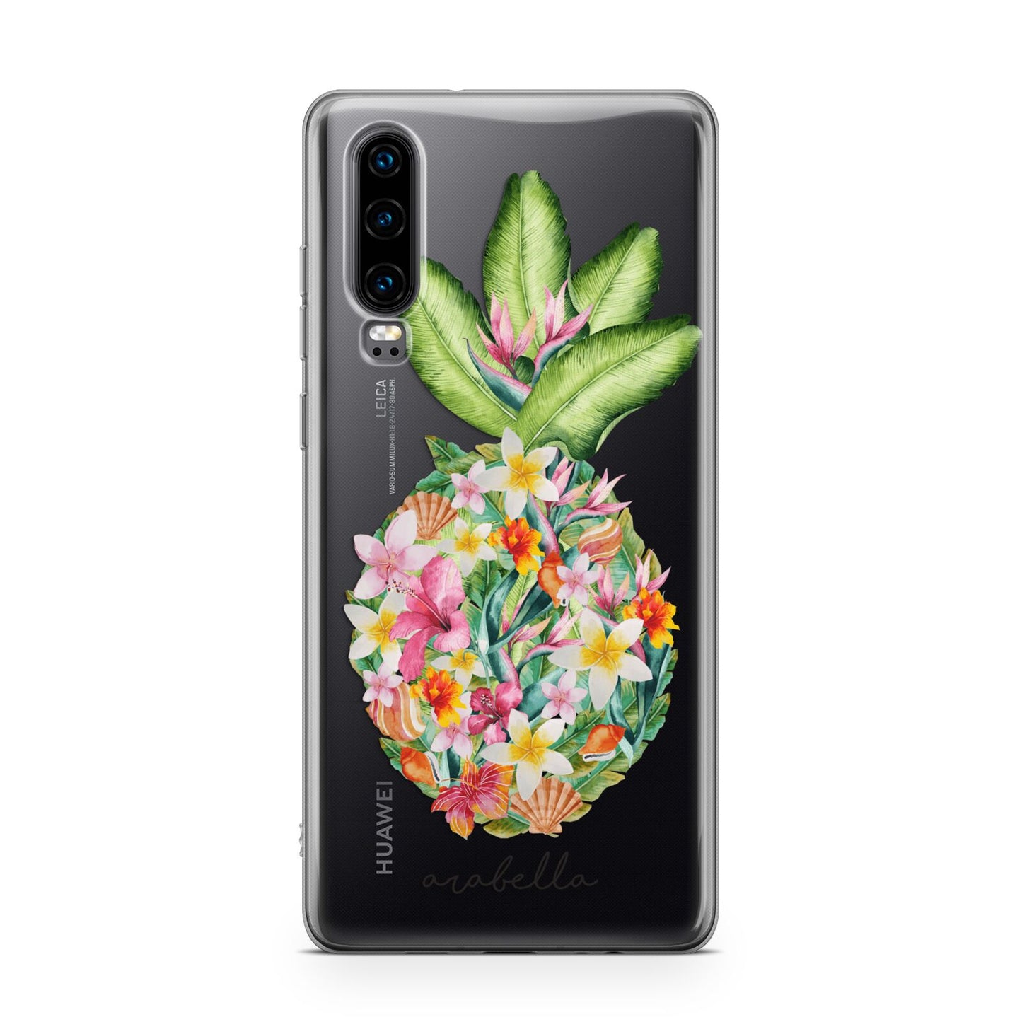 Personalised Floral Pineapple Huawei P30 Phone Case