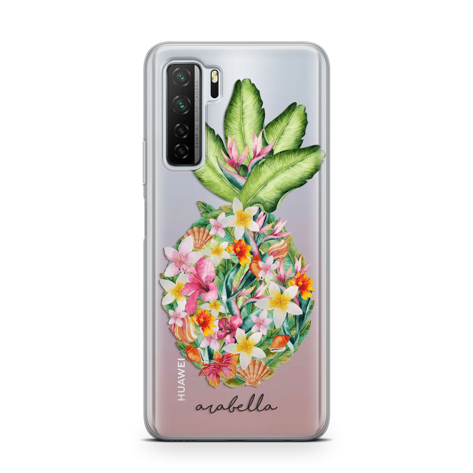 Personalised Floral Pineapple Huawei P40 Lite 5G Phone Case