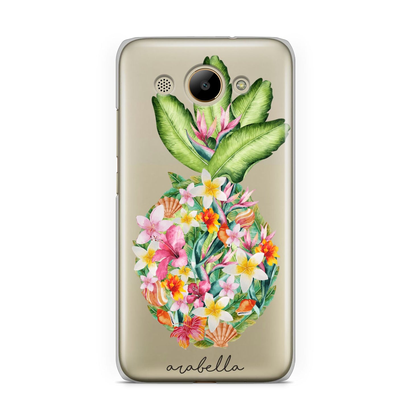 Personalised Floral Pineapple Huawei Y3 2017