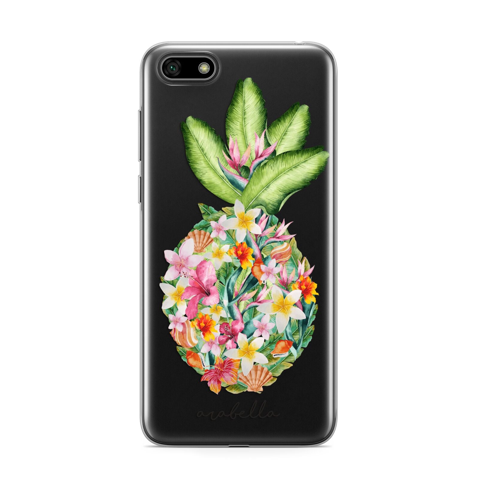 Personalised Floral Pineapple Huawei Y5 Prime 2018 Phone Case