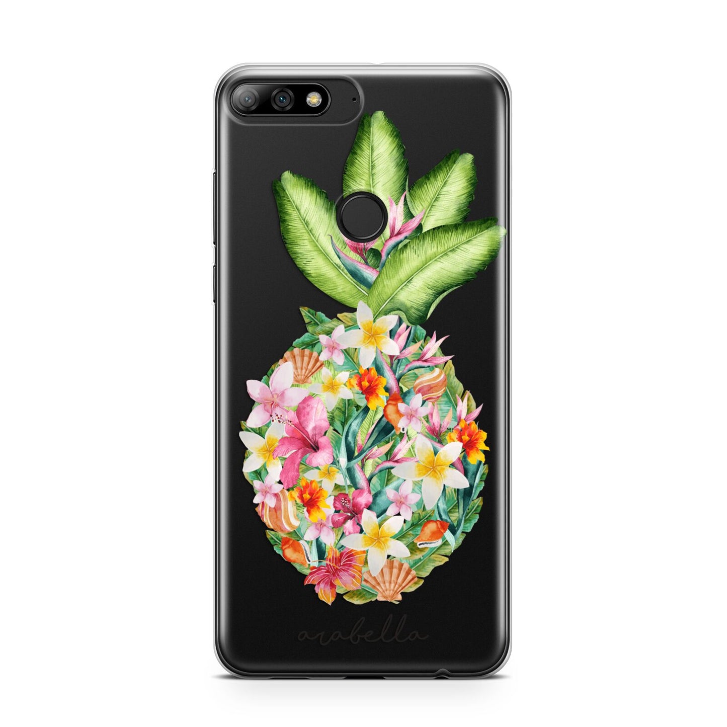 Personalised Floral Pineapple Huawei Y7 2018