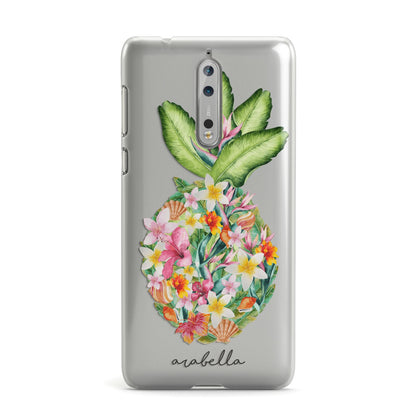 Personalised Floral Pineapple Nokia Case