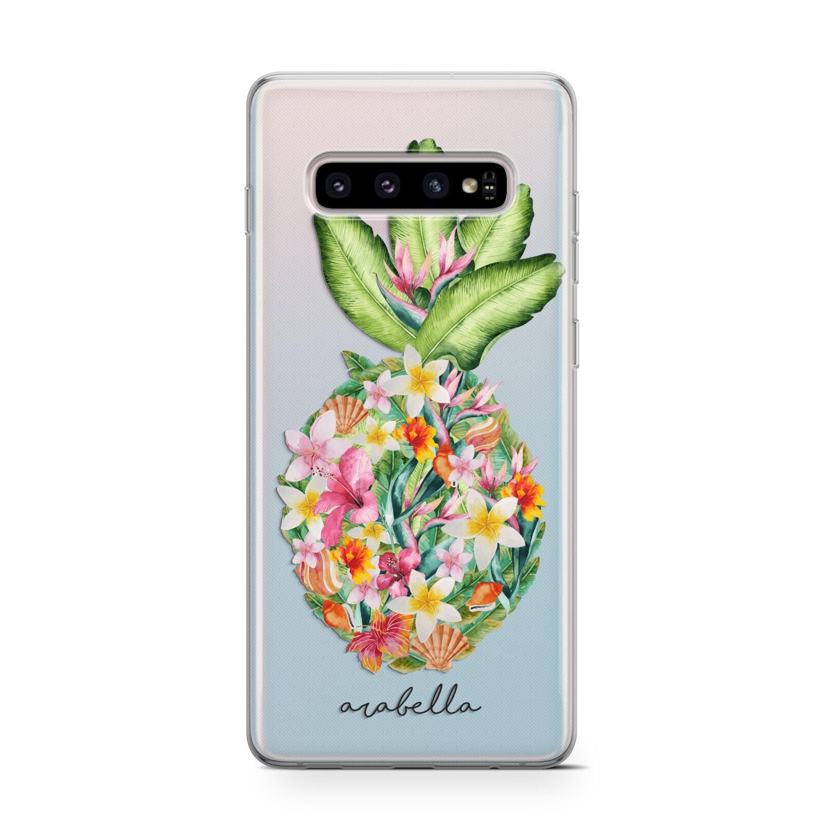 Personalised Floral Pineapple Protective Samsung Galaxy Case