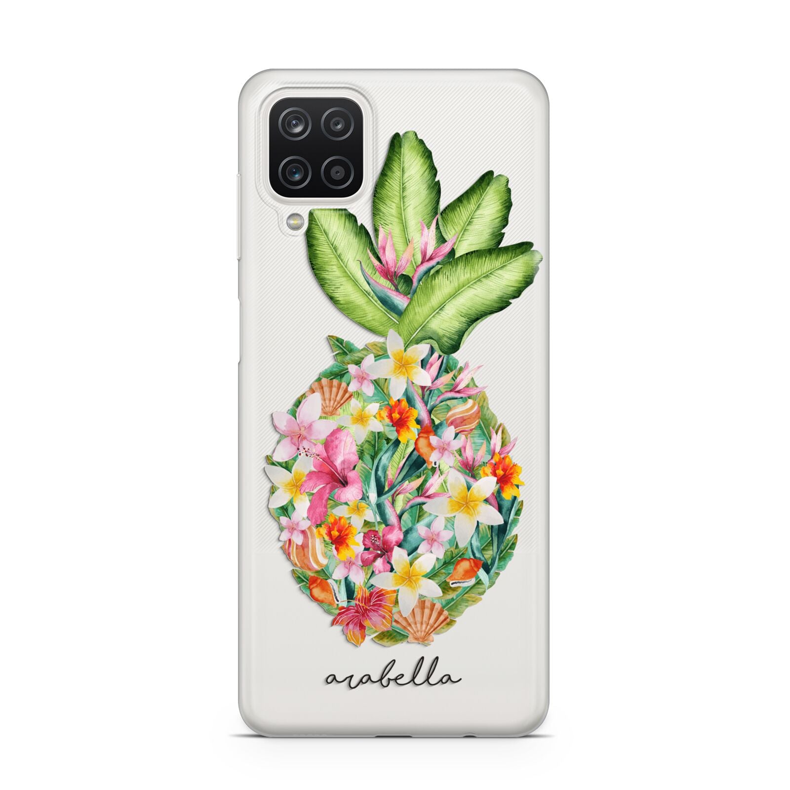 Personalised Floral Pineapple Samsung A12 Case