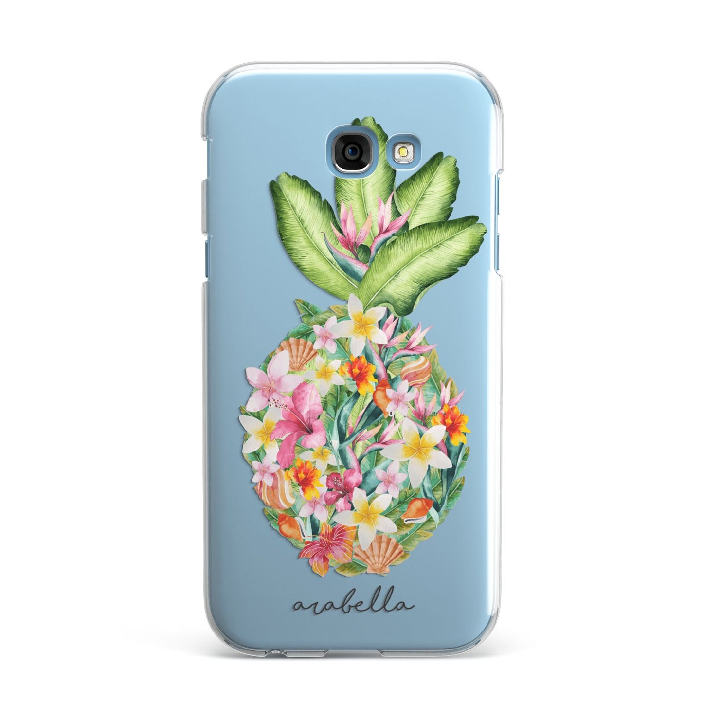 Personalised Floral Pineapple Samsung Galaxy A7 2017 Case