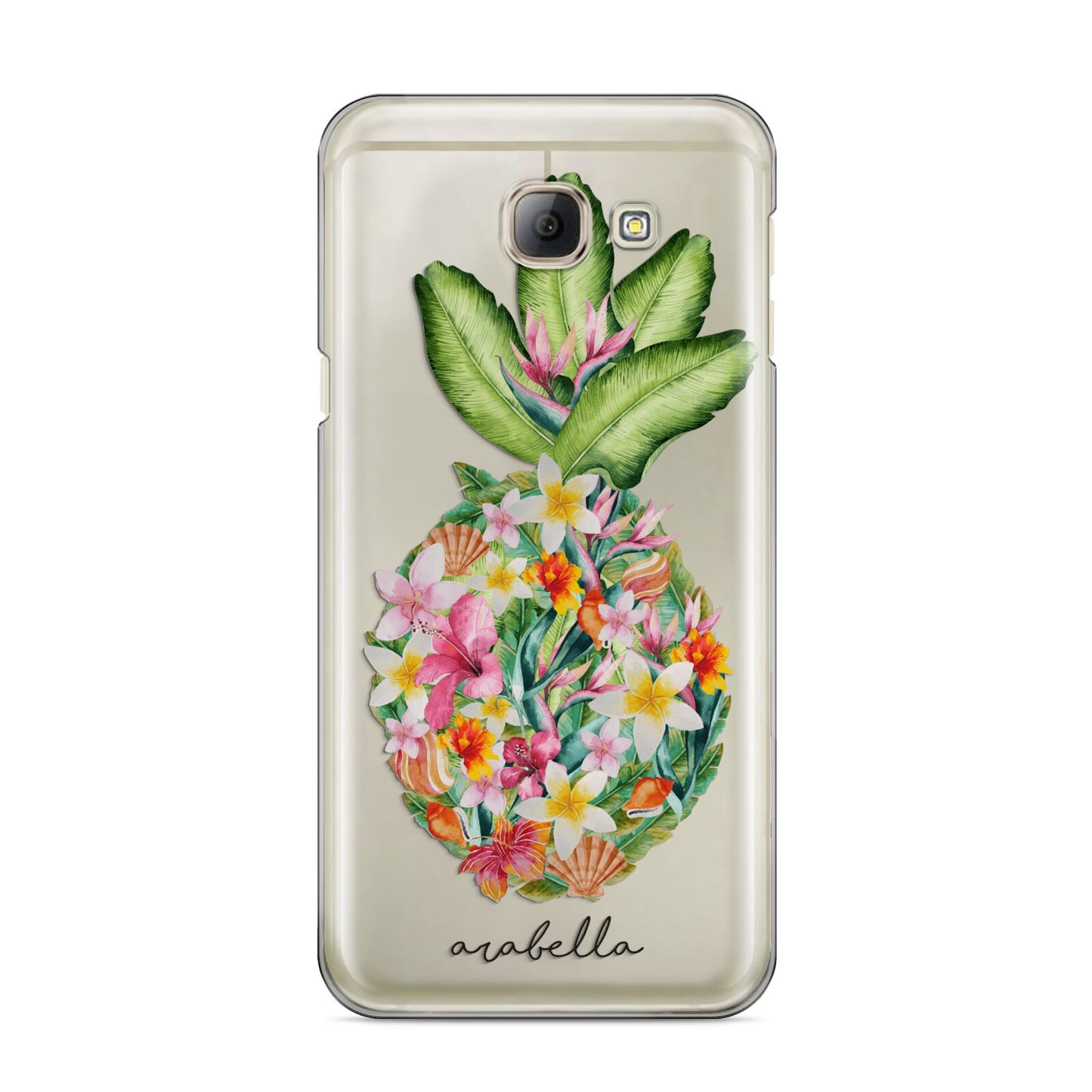 Personalised Floral Pineapple Samsung Galaxy A8 2016 Case