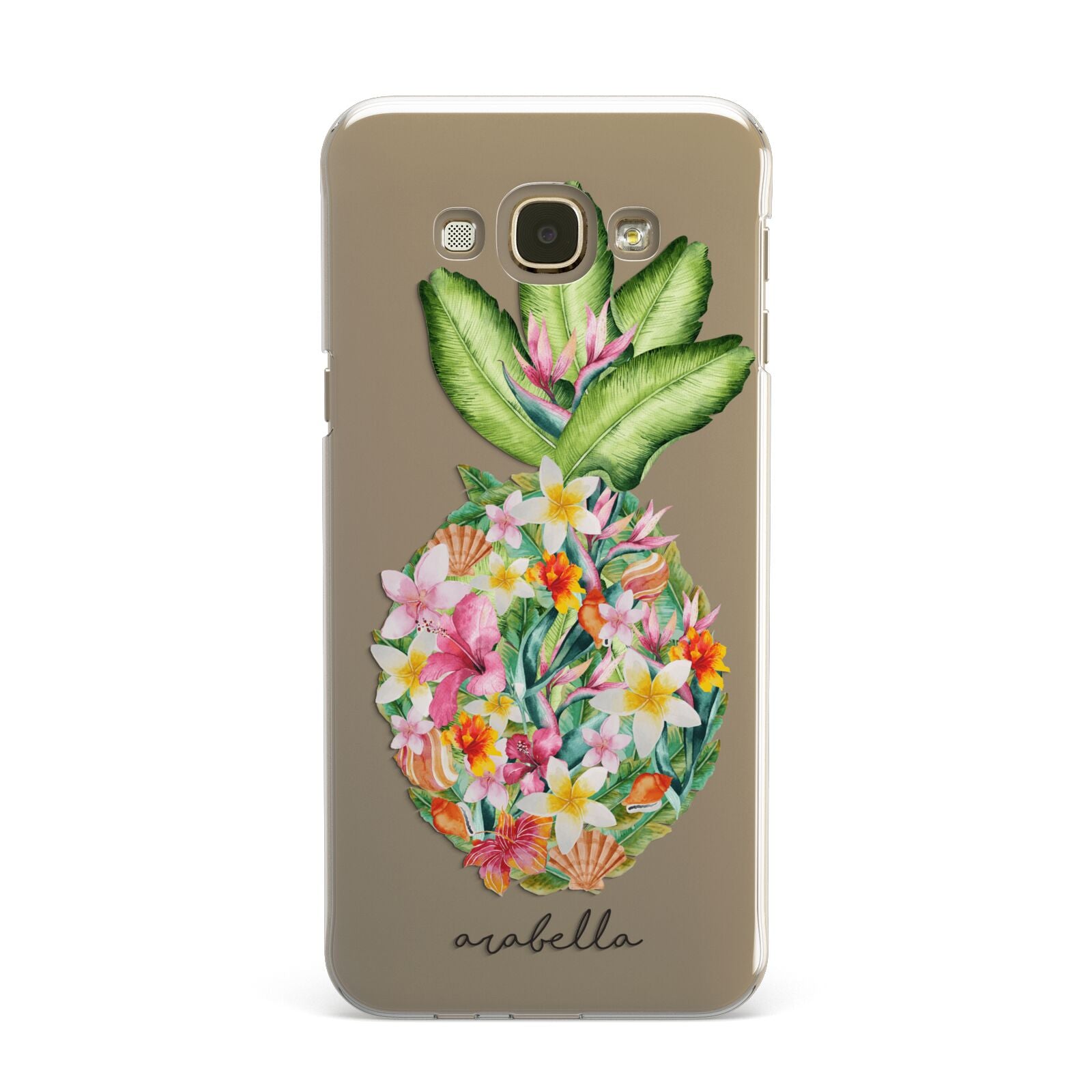 Personalised Floral Pineapple Samsung Galaxy A8 Case