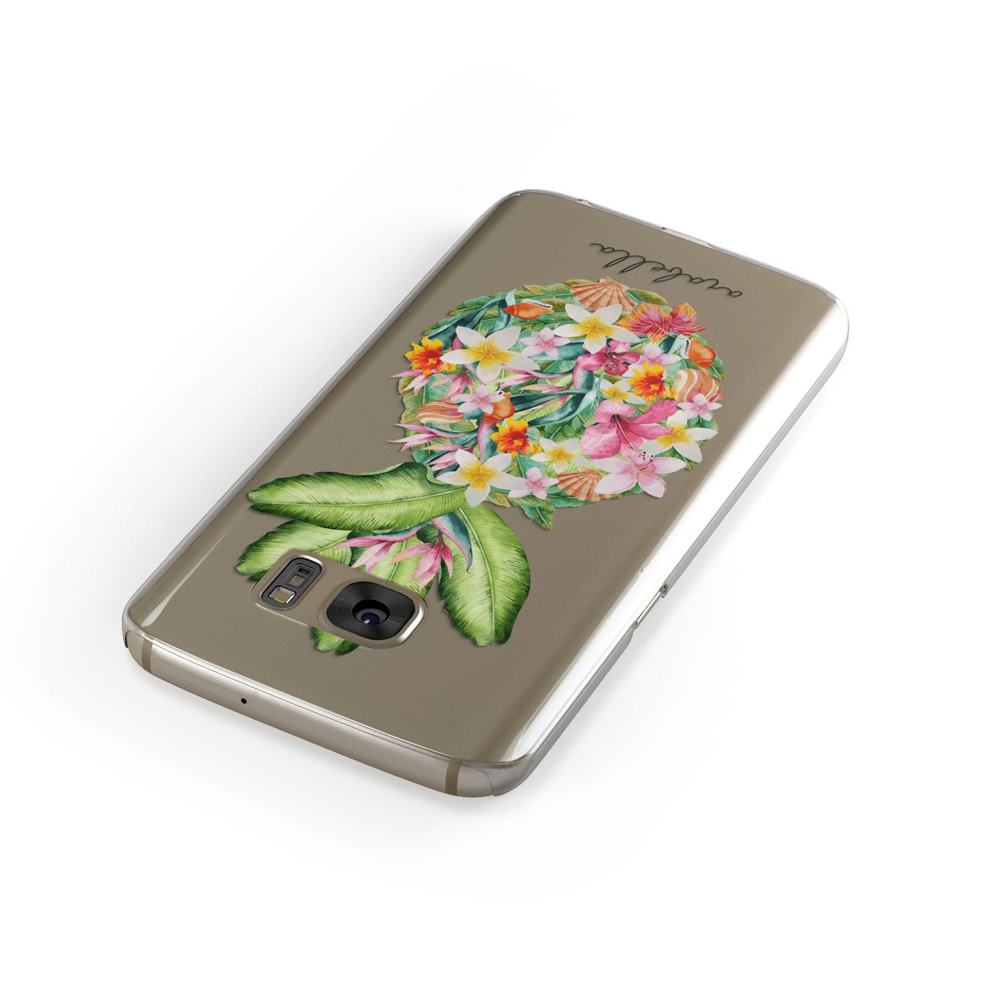 Personalised Floral Pineapple Samsung Galaxy Case Front Close Up