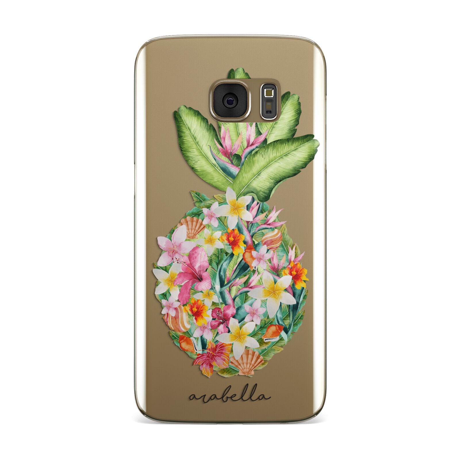 Personalised Floral Pineapple Samsung Galaxy Case