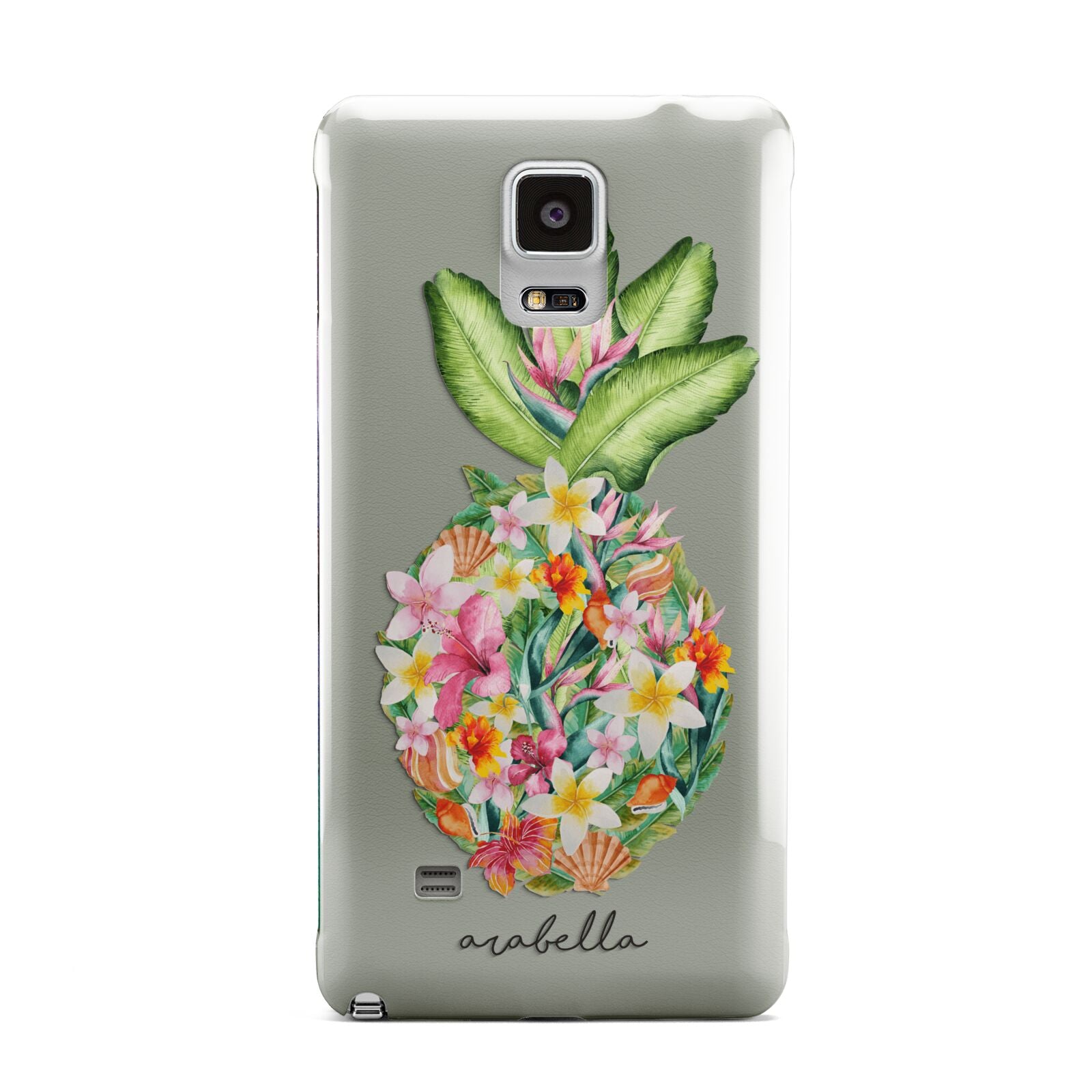 Personalised Floral Pineapple Samsung Galaxy Note 4 Case