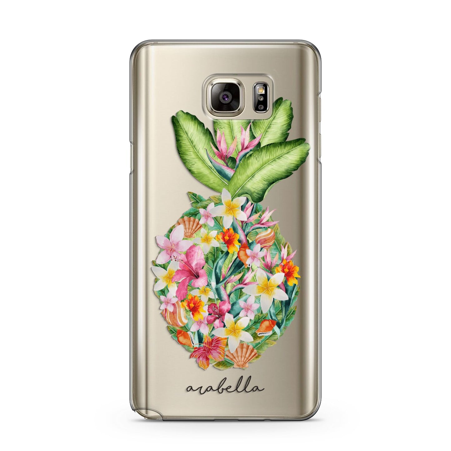 Personalised Floral Pineapple Samsung Galaxy Note 5 Case