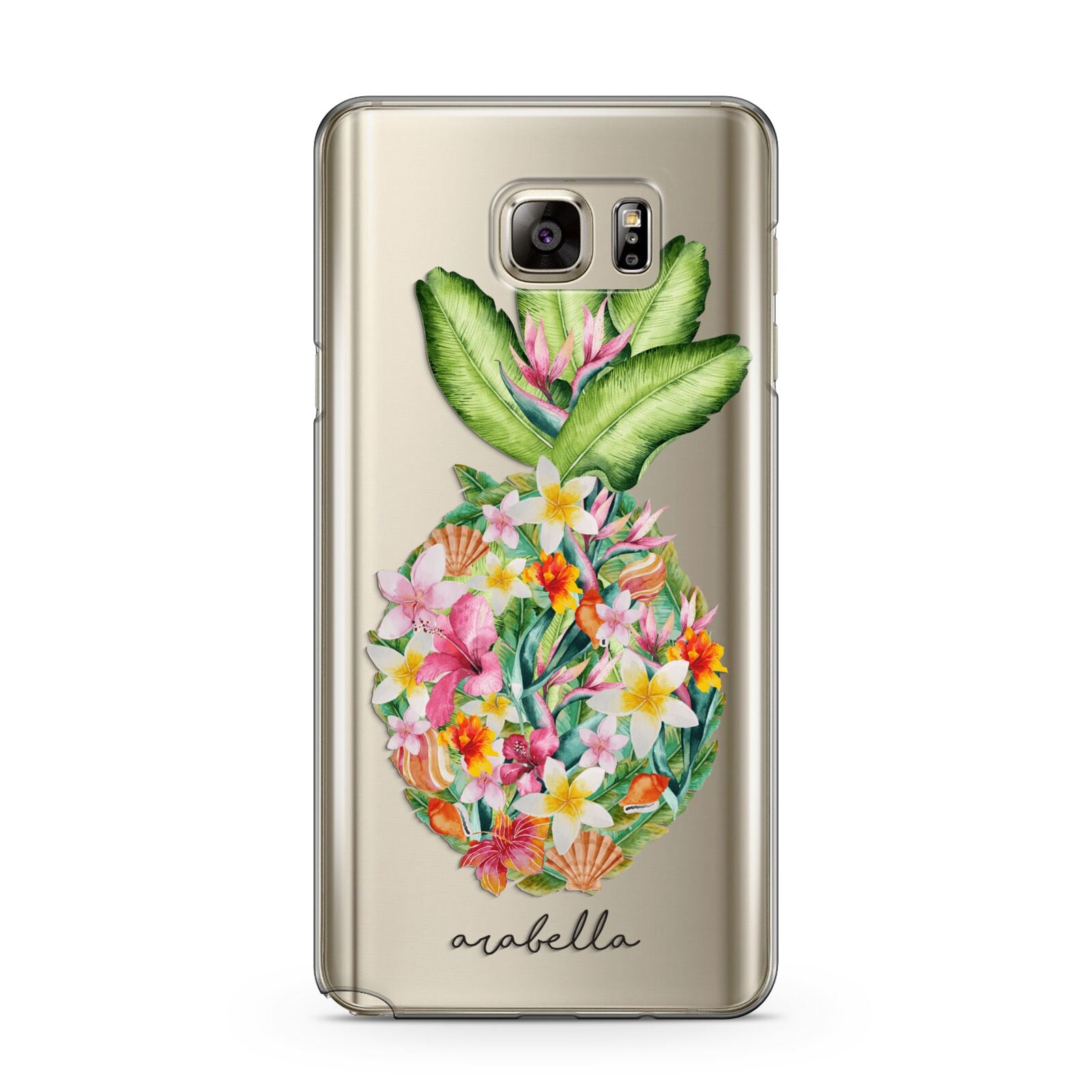 Personalised Floral Pineapple Samsung Galaxy Note 5 Case