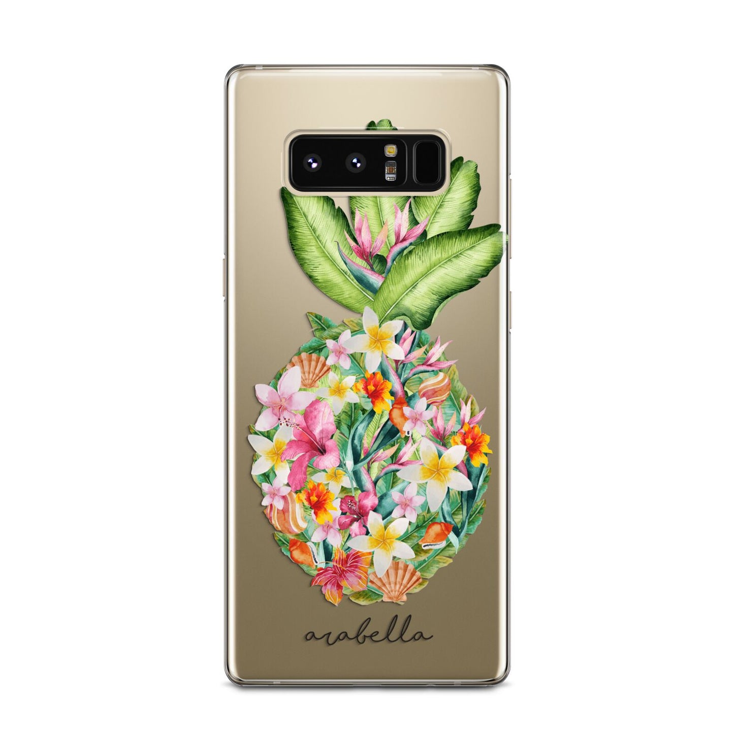 Personalised Floral Pineapple Samsung Galaxy Note 8 Case